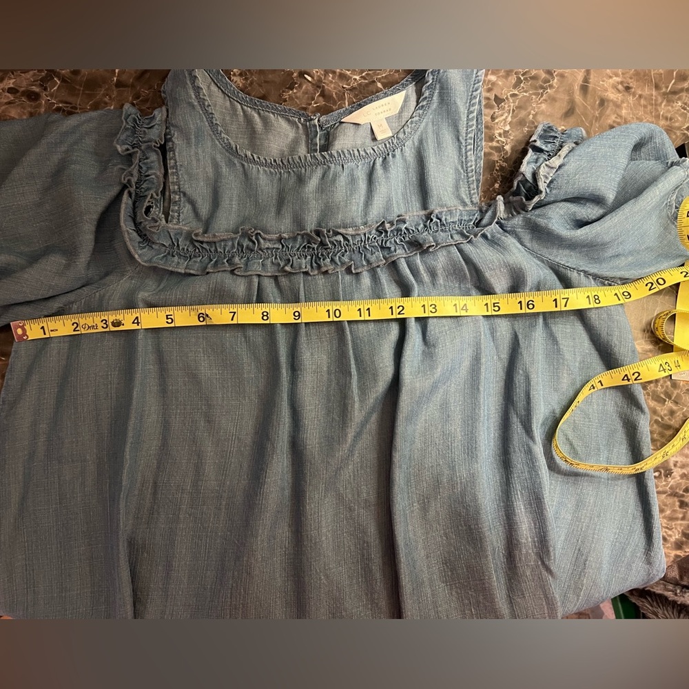 LC Lauren Conrad Blue Ruffled Blouse - Picture 8 of 8